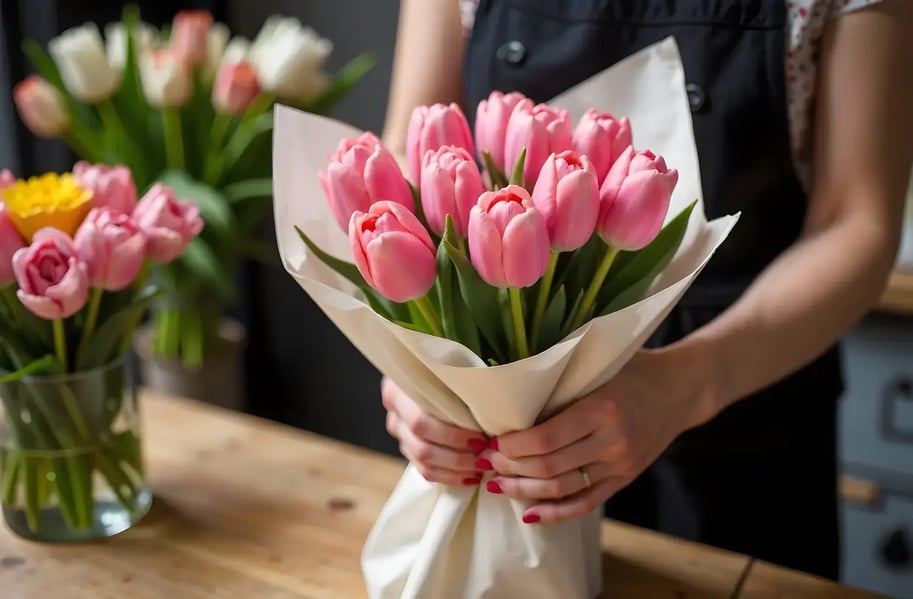 Bouquet of Pink Tulips - Image by Lizavetta